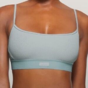 SKIMS Cotton Rib Scoop Bralette Frost Limited Edition Large